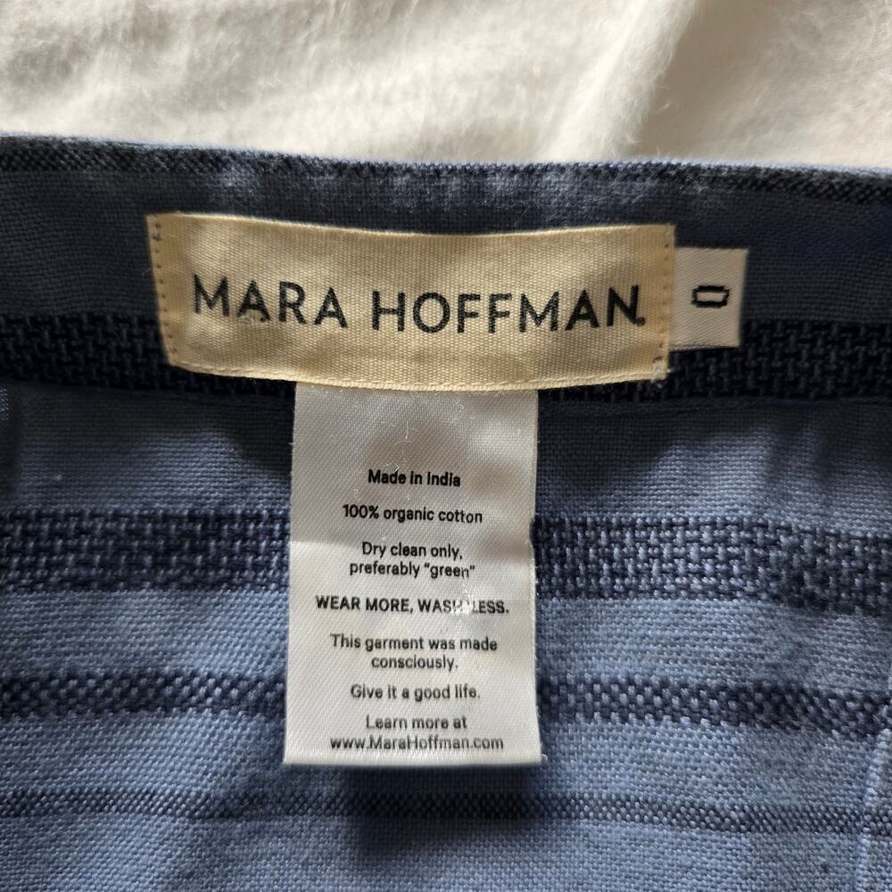 Mara Hoffman Organic Cotton Striped Mini Dress Blue Size 0 Button Up Vacation - Picture 4 of 6